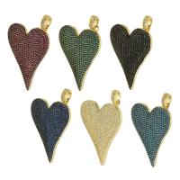 Cubic Zirconia Micro Pave Brass Pendant Heart gold color plated fashion jewelry & DIY & micro pave cubic zirconia & for woman Approx 5mm Sold By Lot