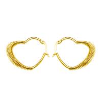 Titanium Steel  Earring Heart Vacuum Ion Plating & for woman Sold By Pair