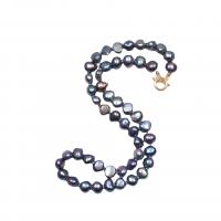 Природное пресноводное жемчужное ожерелье, Пресноводные жемчуги, Женский, черный, 8-9mm, длина Приблизительно 42 см, продается PC