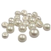 Glas Halbloch Perle, DIY & verschiedene Größen vorhanden, weiß, verkauft von PC