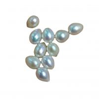 Perlas Freshwater Perforadas, Perlas cultivadas de agua dulce, Gota, Bricolaje & diverso tamaño para la opción & perforado medio, Blanco, Vendido por UD