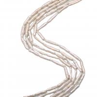 Biwa ferskvandskulturperle Beads, Ferskvandsperle, du kan DIY, hvid, 25-26x5-6mm, Solgt Per Ca. 38-40 cm Strand