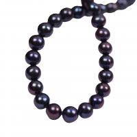 Cultured Round Freshwater Pearl Beads, DIY, black, 8-9mm, Sold Per Approx 36-38 cm Strand