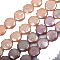 Cultured Coin Freshwater Pearl Beads, Flat Round, DIY, more colors for choice, 13-14mm, Approx 30PCs/Strand, Sold By Strand