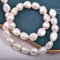 Barock odlad sötvattenspärla pärlor, Freshwater Pearl, DIY, vit, 11-12mm, Såld Per Ca 36-39 cm Strand