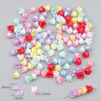 Acrylic Bead Cap, Flower, DIY & different styles for choice, more colors for choice, 11x8mm, Approx 90PCs/Bag, Sold By Bag