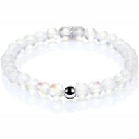 Crystal Bracelets with Zinc Alloy Round silver color plated elastic & Unisex 6mm Length 7.5 Inch Sold By PC