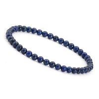 Gemstone Bracelets, Round, handmade, elastic & different materials for choice & Unisex, more colors for choice, 4mm, Length:7.5 Inch, Sold By PC