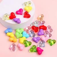 Akryl smycken pärlor, Hjärta, DIY, blandade färger, 17x21mm, 20PC/Bag, Säljs av Bag