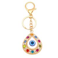 Bag Purse Charms Keyrings Keychains, Tibetan Style, Evil Eye, gold color plated, Unisex & different styles for choice & micro pave cubic zirconia & enamel, nickel, lead & cadmium free, 54x40mm, Length:4.8 Inch, Sold By PC