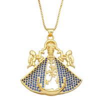 Cubic Zircon Micro Pave Brass Necklace with 2 extender chain gold color plated micro pave cubic zirconia & for woman nickel lead & cadmium free Length 17.7 Inch Sold By PC