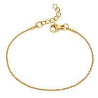 Stainless Steel Jewelry Bracelet, 304 Stainless Steel, with 0.79inch extender chain, fashion jewelry & for woman, golden, 1mm, Length:Approx 6.3 Inch, Sold By PC