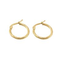 Stainless Steel Hoop Earring, 304 Stainless Steel, 18K gold plated, fashion jewelry & for woman, golden, 2.30x19mm, Sold By Pair