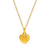 Stainless Steel Jewelry Necklace 304 Stainless Steel with 1.97inch extender chain Heart fashion jewelry & for woman golden Length Approx 15.75 Inch Sold By PC