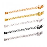 Stainless Steel Extender Chain, 304 Stainless Steel, Vacuum Ion Plating, DIY, more colors for choice, 20Strands/Bag, Sold By Bag