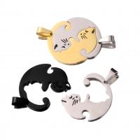 Stainless Steel Couple Pendants 304 Stainless Steel Vacuum Ion Plating 2 pieces & DIY & Unisex Sold By Set