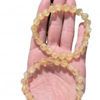 perles de citrine bracelet, Rond, bijoux de mode & normes différentes pour le choix & pour femme, Jaune, Vendu par 19 cm brin