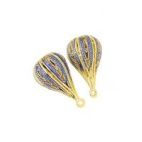 Brass Jewelry Pendants, Teardrop, gold color plated, DIY & enamel, golden, nickel, lead & cadmium free, 12x22mm, 10PCs/Bag, Sold By Bag