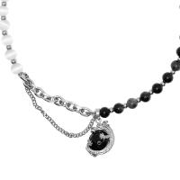 Ожерелья из драгоценных камней, титан, с Полудрагоценный камень, с 5cm наполнитель цепи, Дракон, полированный, ювелирные изделия моды & регулируемый & Женский, разноцветный, длина:Приблизительно 40 см, продается PC