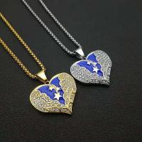 Titanium Steel Pendants, Heart, Vacuum Ion Plating, Unisex & different styles for choice & with rhinestone, more colors for choice, 43x38mm, Sold By PC