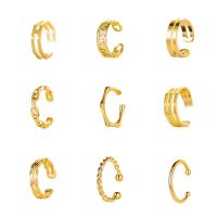 Модные серьги каффы, Латунь, плакирован золотом, ювелирные изделия моды & разные стили для выбора & Женский, оригинальный цвет, 13mm, продается PC
