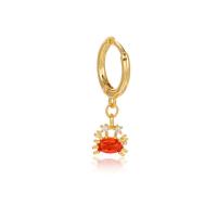 Huggie Hoop Drop Earring Brass 18K gold plated ocean design & micro pave cubic zirconia & for woman nickel lead & cadmium free Sold By Pair