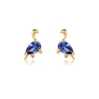 Cubic Zircon (CZ) Stud Earring, Brass, plated, animal design & micro pave cubic zirconia & for woman, more colors for choice, nickel, lead & cadmium free, 5-11.5mm, Sold By Pair