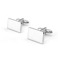 Brass Cufflinks Rectangle silver color plated Unisex nickel lead & cadmium free 12-20mm Sold By Lot