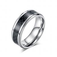 Titanium Čelik Finger Ring, s Carbon Fiber, uglađen, modni nakit & bez spolne razlike & različite veličine za izbor, više boja za izbor, 8mm, Prodano By PC