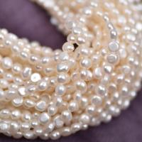 Perles nacres baroques de culture d'eau douce , perle d'eau douce cultivée, DIY, blanc, 4-5mm, Vendu par Environ 36-38 cm brin