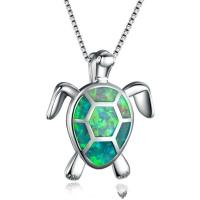 Tibetan Style Jewelry Necklace, with Resin, Turtle, silver color plated, Unisex, more colors for choice, nickel, lead & cadmium free, 22x27mm, Length:Approx 45 cm, Sold By PC