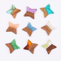 Wood Pendants with Resin epoxy gel Unisex Approx Sold By Bag