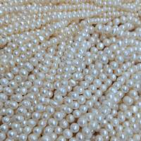 Cultured Button Freshwater Pearl Beads, DIY & different size for choice, white, Sold Per Approx 34-35 cm Strand