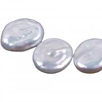 Perles nacres sans trou de culture d'eau douce, perle d'eau douce cultivée, DIY & aucun trou, blanc, 14x18mm, Vendu par PC