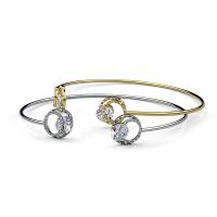 Zinc Alloy Cuff Bangle plated for woman & with rhinestone mixed colors nickel lead & cadmium free Inner Approx 60mm Sold By Set