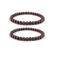 Natural Garnet Bracelet, Round, elastic & Unisex & different size for choice, red, Length:7.5 Inch, Sold By PC