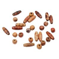 Wood Beads, vintage & printing & DIY & mixed, 9*10mm,23*8mm, 100PCs/Bag, Sold By Bag