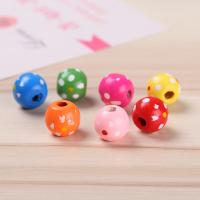 Perles en bois, Rond, DIY, couleurs mélangées, 10mm, 300PC/sac, Vendu par sac