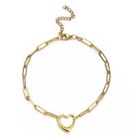 Stainless Steel Jewelry Bracelet, 304 Stainless Steel, with 1.97inch extender chain, Heart, fashion jewelry & for woman, more colors for choice, 4mm,12mm, Length:Approx 6.69 Inch, Sold By PC