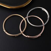 Titanium Steel Cuff Bangle, fashion jewelry & DIY & for woman, more colors for choice, Inner Diameter:Approx 60mm, Sold By PC