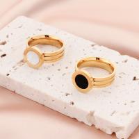 Edelstahl Ringe, 304 Edelstahl, 18K vergoldet, Modeschmuck & verschiedene Größen vorhanden & für Frau, goldfarben, 12x6mm, verkauft von PC