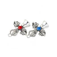 Tibetan Style Cross Pendants, with Plastic, antique silver color plated, two-colored double side & DIY, silver color, nickel, lead & cadmium free, 26x33mm, Hole:Approx 3mm, 10PCs/Bag, Sold By Bag