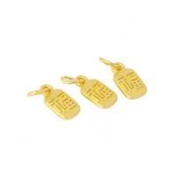 Zinc Alloy Pendants Rectangle gold color plated DIY golden nickel lead & cadmium free Sold By Bag