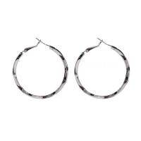 Tibetan Style Hoop Earring, Donut, silver color plated, fashion jewelry & for woman, silver color, nickel, lead & cadmium free, 45x45mm, Sold By Pair