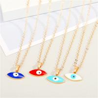 Evil Eye Jewelry Necklace, Tibetan Style, gold color plated, for woman & enamel, more colors for choice, nickel, lead & cadmium free, Length:Approx 19.6 Inch, Sold By PC