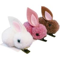 Hair Barrettes Lambswool Rabbit cute & Girl nickel lead & cadmium free 60mm Sold By PC