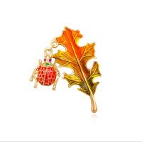 Enamel Brooch, Tibetan Style, Leaf, hand drawing, for woman, more colors for choice, 35x42mm, Sold By PC