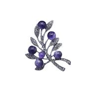 Fashion Brooch Jewelry, Tibetan Style, with Natural Stone, Tree, different materials for choice & for woman & with rhinestone, more colors for choice, 40x50mm, Sold By PC