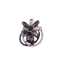 Rhinestone Brooch, Tibetan Style, with Crystal, for woman & with rhinestone & hollow, more colors for choice, 40x45mm, Sold By PC