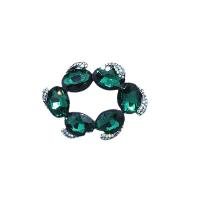 cristal Broche, aleación de zinc, con Cristal, para mujer & con diamantes de imitación & hueco, verde, 45x60mm, Vendido por UD